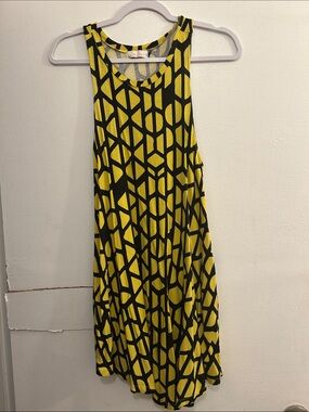 Ava Sky Yellow and Black Geometric Mini Dress